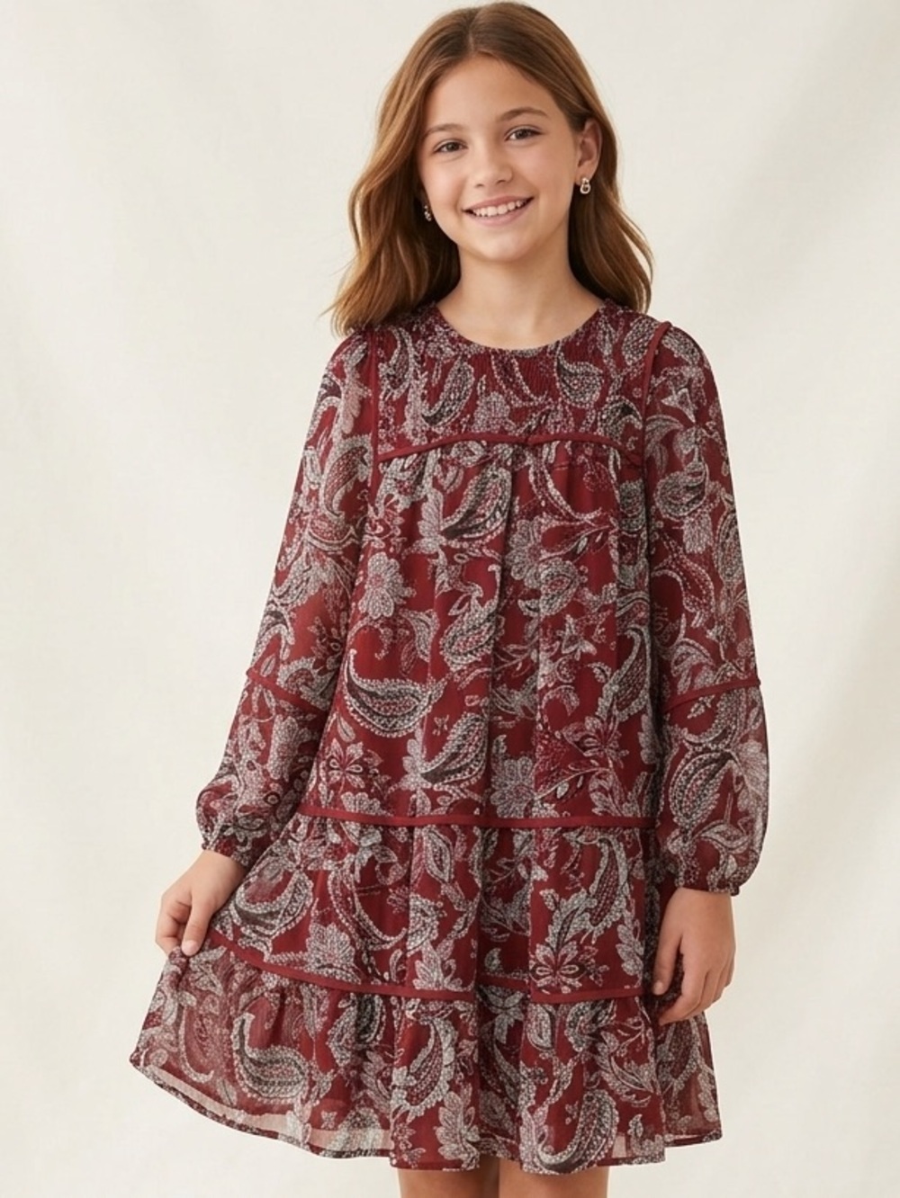 Blue Rain (Francesca’s) Girls Tiered Boho Dress — Like New —Size 14 🍁